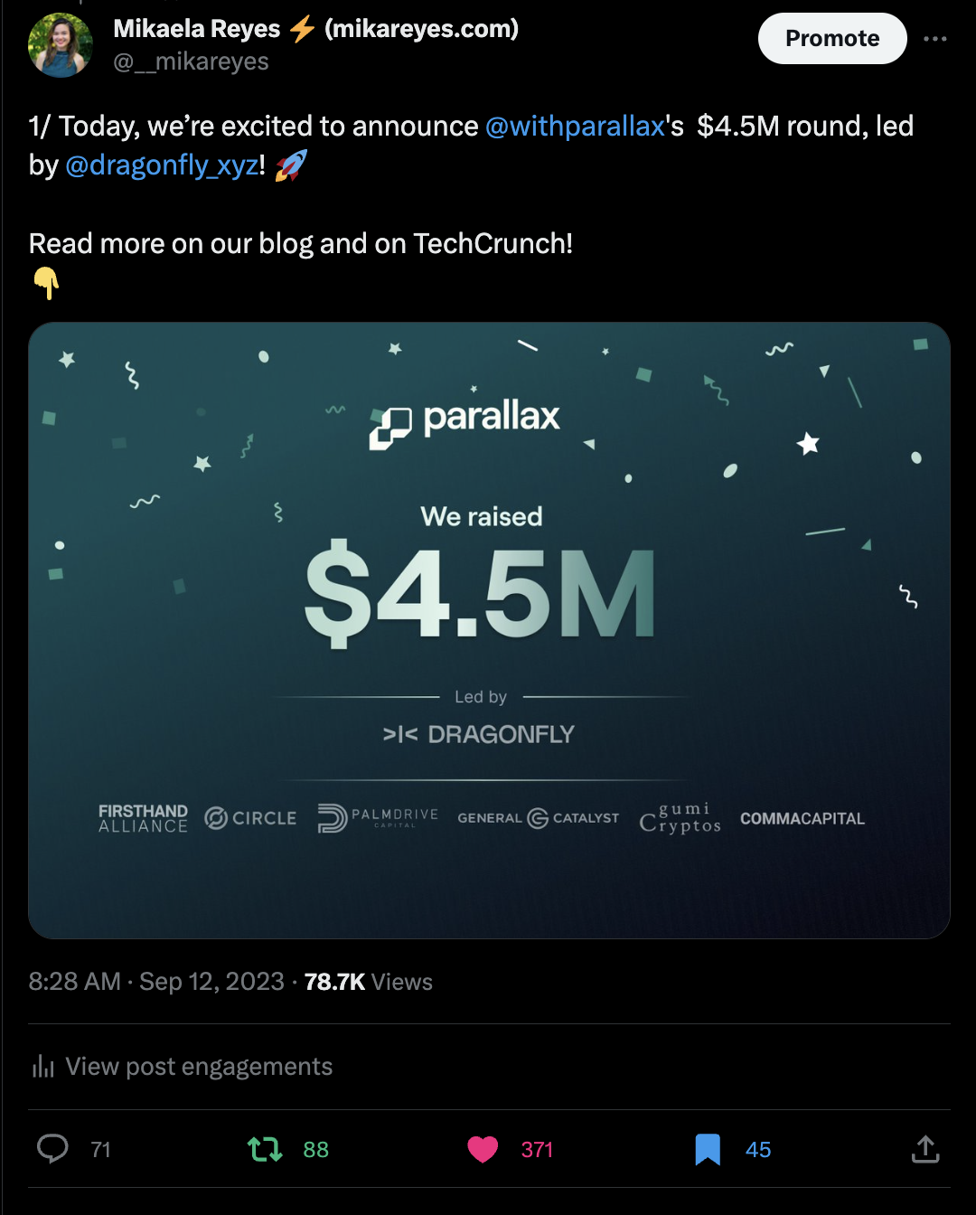 Launching Parallax (Twitter)