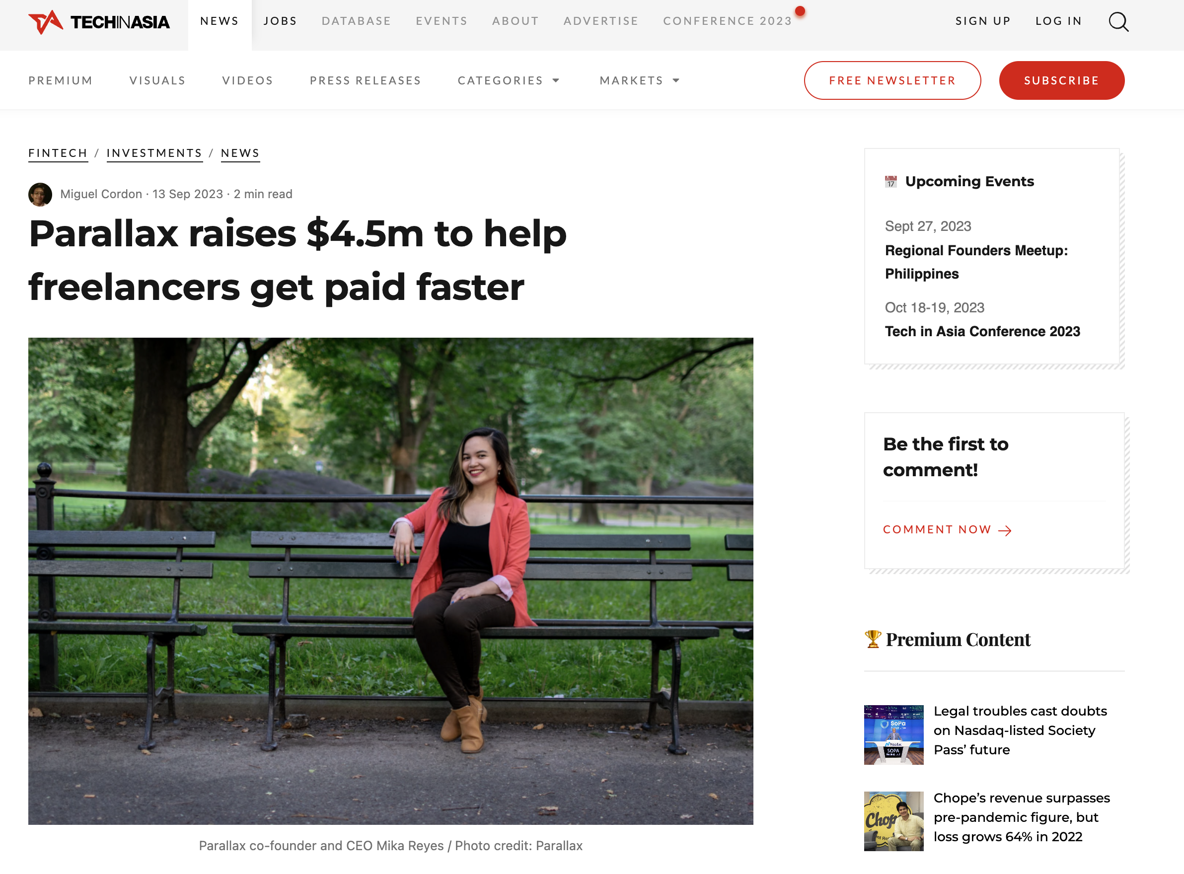 Parallax Launch on Tech in Asia