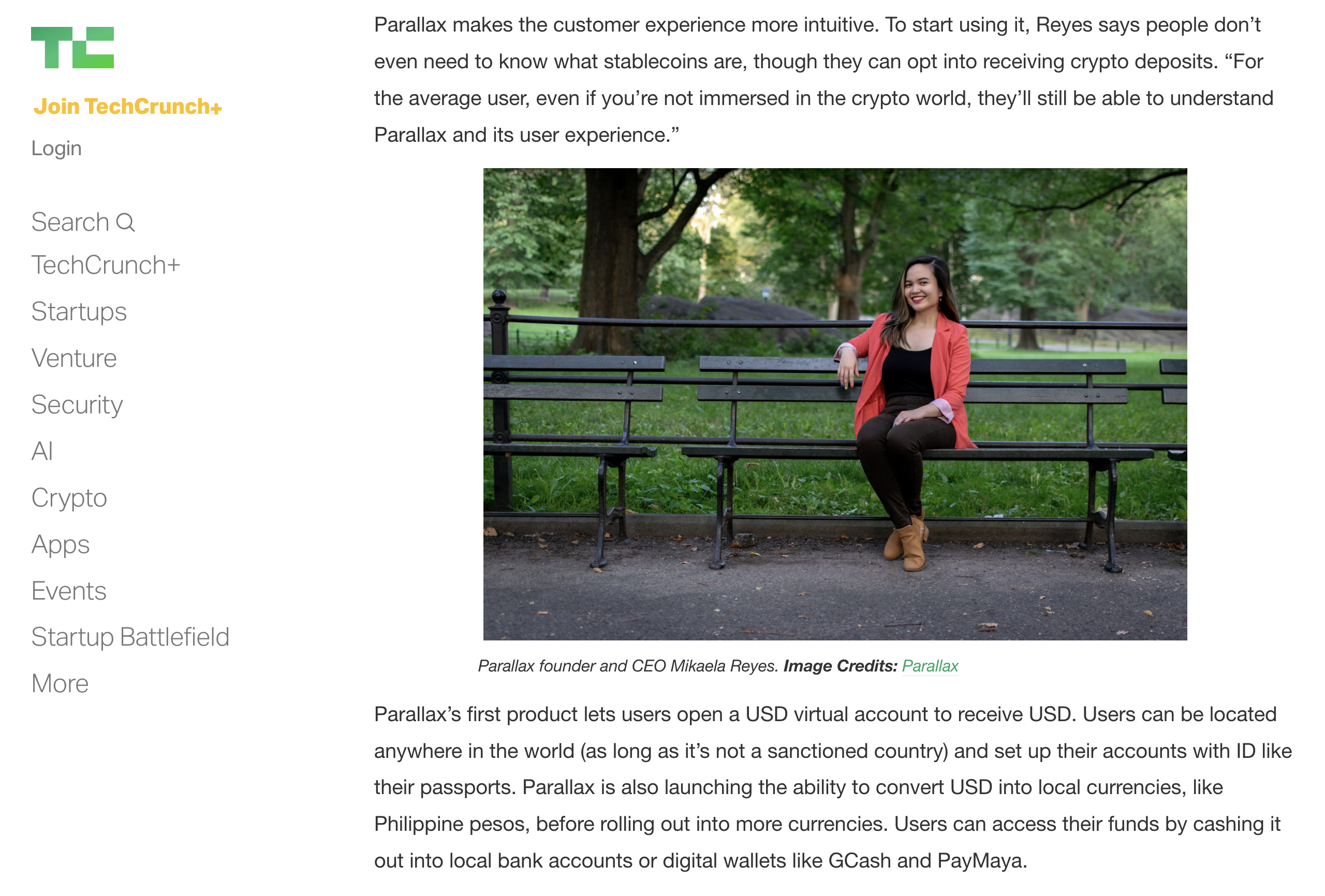 Parallax on TechCrunch